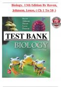 Test Bank For Biology 13th Edition By Peter Raven&comma; George Johnson&comma; Kenneth Mason&comma; Jonathan Losos&comma; Tod Duncan All 1-58 Chapters Covered &comma;Latest Edition