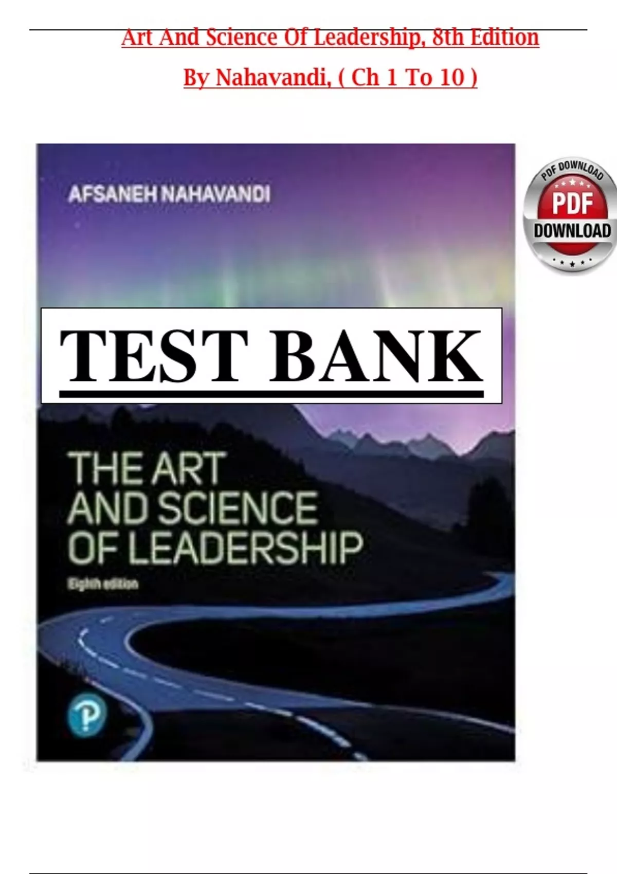 Test Bank - Art and Science of Leadership, 8th Edition by Afsaneh ...
