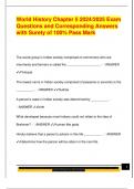 World History Chapter 5 2024&sol;2025 Exam  Questions and Corresponding Answers  with Surety of 100&percnt; Pass Mark