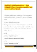 WVSSAC 2025 Football Part 1 Test  2024&sol;2025 Exam Questions and Correct  Answers &vert; New Update