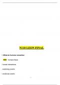 N110 Leon Final Exam Combined Lectures 1-9 Actual Questions with Correct Answers 2025 Update Verified by Experts