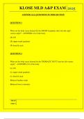  KLOSE MLD A&P EXAM QUESTIONS AND ANSWERS 2025
