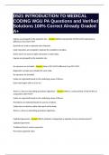D521 INTRODUCTION TO MEDICAL CODING WGU PA Questions and Verified Solutions 100&percnt; Correct Already Graded A&plus;