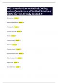 D521 Introduction to Medical Coding codes Questions and Verified Solutions 100&percnt; Correct Already Graded A&plus;