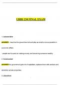 URBS 230 - Final Exam Review Questions and Answers 100&percnt; Solved