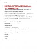 DISCIPLINED AGILE SCRUM MASTER EXAM QUESTIONS WITH CORRECT VERIFIED SOLUTIONS 100&percnt; GUARANTEED PASS