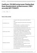 Canfit pro- FIS 2025 Actual exam &lpar;Testing Real Exam Questions&rpar;and verified Answers &lpar; 100&percnt; accurate&rpar; GET IT RIGHT&excl;&excl;