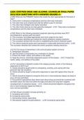 CADC CERTIFIED DRUG AND ALCOHOL COUNSELOR FINAL PAPER 2025&sol;2026 QUESTIONS WITH ANSWERS GRADED A&plus;
