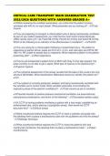 CRITICAL CARE TRANSPORT MAIN EXAMINATION TEST 2025&sol;2026 QUESTIONS WITH ANSWERS GRADED A&plus;