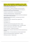 CRITICAL CARE TRANSPORT PARAMEDIC ACTUAL STUDY EXAM 2025&sol;2026 QUESTIONS WITH ANSWERS GRADED A&plus;