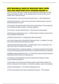 EPPP BIOLOGICAL BASES OF BEHAVIOR FINAL PAPER 2025&sol;2026 QUESTIONS WITH ANSWERS GRADED A&plus;