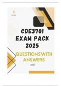 CDE3701 EXAM PACK 2025 &lpar;QUESTIONS WITH ANSWERS&rpar;