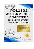 POL1502 Assignment 2 &lpar;COMPLETE ANSWERS&rpar; Semester 1 2025 &lpar;673671 &rpar; - DUE 22 April 2025