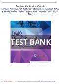 Test Bank Lewis Medical-Surgical Nursing&colon; Assessment and Management of Clinical Problems 12th Edition By Harding & Kwong