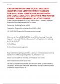 CSLB BUSINESS AND LAW &lpar;ACTUAL 2025&sol;2026&rpar; QUESTIONS AND VERIFIED CORRECT ANSWERS GRADED ALATEST VERSION CSLB BUSINESS AND LAW &lpar;ACTUAL 2025&sol;2026&rpar; QUESTIONS AND VERIFIED CORRECT ANSWERS GRADED A LATEST VERSION
