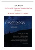 TEST BANK FOR PSYCHOLOGY THEMES AND VARIATIONS 3RD CANADIAN EDITION QUESTIONS WITH CORRECT DETAILED ANSWERS VERIFIED A&plus;