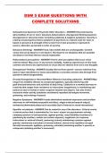 DSM 5 EXAM QUESTIONS WITH COMPLETE SOLUTIONS 