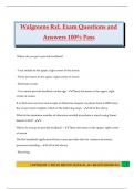Walgreens RxL Exam Questions and Answers 100&percnt; Pass
