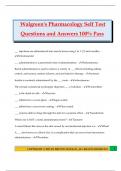 Walgreen's Pharmacology Self Test Questions and Answers 100&percnt; Pass