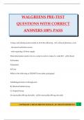 WALGREENS PRE-TEST QUESTIONS WITH CORRECT ANSWERS 100&percnt; PASS