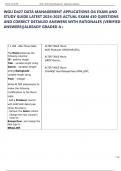 WGU D427 DATA MANAGEMENT APPLICATIONS OA EXAM AND  STUDY GUIDE LATEST 2024-2025 ACTUAL EXAM 430 QUESTIONS  AND CORRECT DETAILED ANSWERS WITH RATIONALES &lpar;VERIFIED  ANSWERS&rpar;&vert;ALREADY GRADED A&plus;