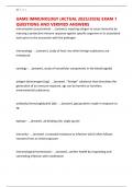 UAMS IMMUNOLOGY &lpar;ACTUAL 2025&sol;2026&rpar; EXAM 1 QUESTIONS AND VERIFIED ANSWERS