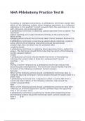 NHA Phlebotomy Practice Test B exam with 100&percnt; correct answers 2025