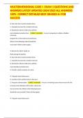 MULTIDIMENSIONAL CARE I - EXAM 1 QUESTIONS AND ANSWERS LATEST UPDATED 2024&sol;2025 ALL ANSWERS 100&percnt;  CORRECT DETAILED BEST GRADED A&plus; FOR SUCCESS
