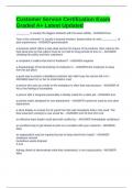 Customer Service Certification Exam Graded A&plus; Latest Updated