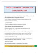BIO 175 Final Exam Questions and Answers 100&percnt; Pass