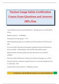 Nuclear Gauge Safety Certification Course Exam Questions and Answers 100&percnt; Pass