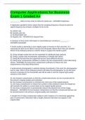 Computer Applications for Business Exam 1 Graded A&plus;