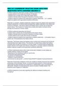 NSG 441 LEADERSHIP PRACTICE EXAM 2025&sol;2026 QUESTIONS WITH ANSWERS GRADED A&plus;