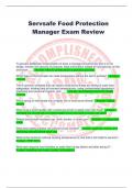 Servsafe Food Protection Manager Exam Review