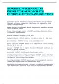 ABNORMAL PSYCHOLOGY AN INTEGRATIVE APPROACH &lpar;8TH EDITION&rpar; QUESTIONS AND ANSWERS&period;