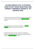 SILVER AIRWAYS ATR 72 SYSTEMS EXAM STUDY GUIDE QUESTIONS AND CORRECT ANSWERS&vert;&vert; GRADED A&plus; 