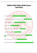 SGRHO STUDY FINAL EXAM &lpar;Actual 2025&sol;2026