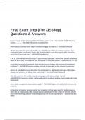 Final Exam prep &lpar;The CE Shop&rpar; Questions & Answers