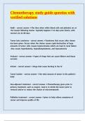 CHEMOTHERAPY EXAMS PACKAGE&vert;&vert;ALL EXAMS WITH VERIFIED DETAILED ANSWERS &vert;A&plus; GRADED EXAMS &vert; 100&percnt; GUARANTEED PASS&excl;&excl;&excl;&excl;