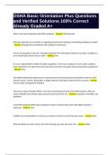 OSHA Basic Orientation Plus Questions and Verified Solutions 100&percnt; Correct Already Graded A&plus;
