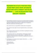 WASHINGTON STATE PORTION FINAL  EXAM PREP 2025&sol;2026 ACCURATE  QUESTIONS WITH CORRECT DETAILED  ANSWERS &vert;&vert; 100&percnt; GUARANTEED PASS  <RECENT VERSION> 