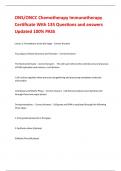 ONS&sol;ONCC Chemotherapy Immunotherapy Certificate With 135 Questions and answers Updated 100&percnt; PASS