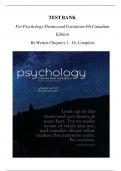TEST BANK FOR PSYCHOLOGY THEMES AND VARIATIONS 3RD CANADIAN EDITION QUESTIONS WITH REVISED ANSWERS A&plus; VERIFIED 100&percnt; PASS