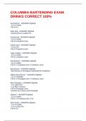 COLUMBIA BARTENDING EXAM DRINKS CORRECT 100&percnt;