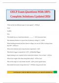 OECP Exam Questions With 100&percnt; Complete Solutions Updated 2024