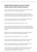 Health Mississippi Insurance Study Guide Exam And Actual Answers&period;
