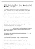 NYC Health Certificate Exam Questions And Detailed Answers&period;