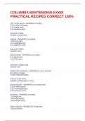 COLUMBIA BARTENDING EXAM PRACTICAL RECIPES CORRECT 100&percnt; 
