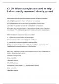 Ch 20 &lpar;AGBM 407&rpar;&period; What strategies are used to help indiv correctly answered already passed