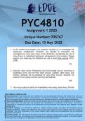 PYC4810 Assignment 1 &lpar;ANSWERS&rpar; 2025 - DISTINCTION GUARANTEED